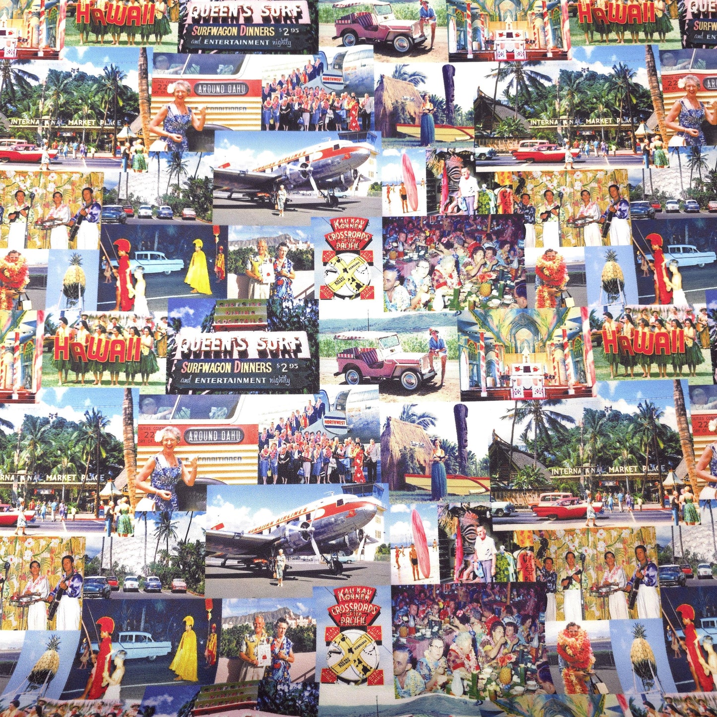 50S HAWAIIAN VACATION PHOTO COLLAGE PRINT