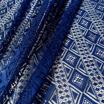 DIAMOND STRIPE LACE ROYAL BLUE