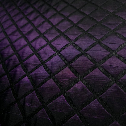ROYAL PURPLE PLUM QUILTED TAFFETA BROCADE FABRIC