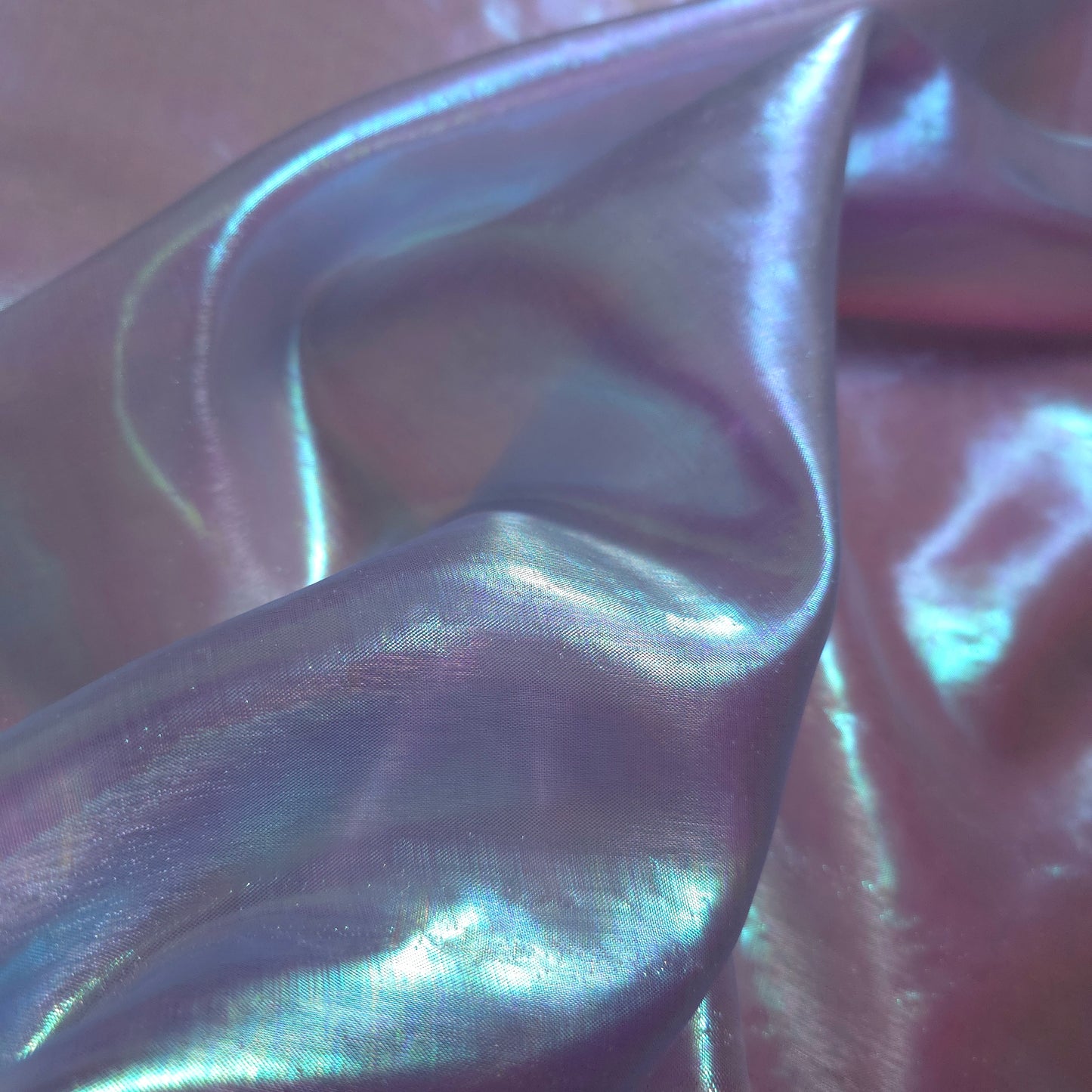 BLU BLUE PINK GREEN HOLOGRAPHIC IRIDESCENT METALLIC LAME
