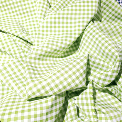 POLY POPLIN GREEN LIME SMALL GINGHAM