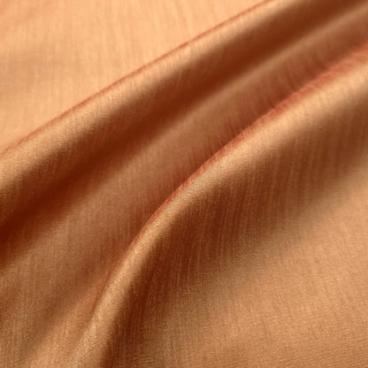 VINTAGE CANTALOUPE COPPER TAJ DUPIONI FAUX SILK FABRIC