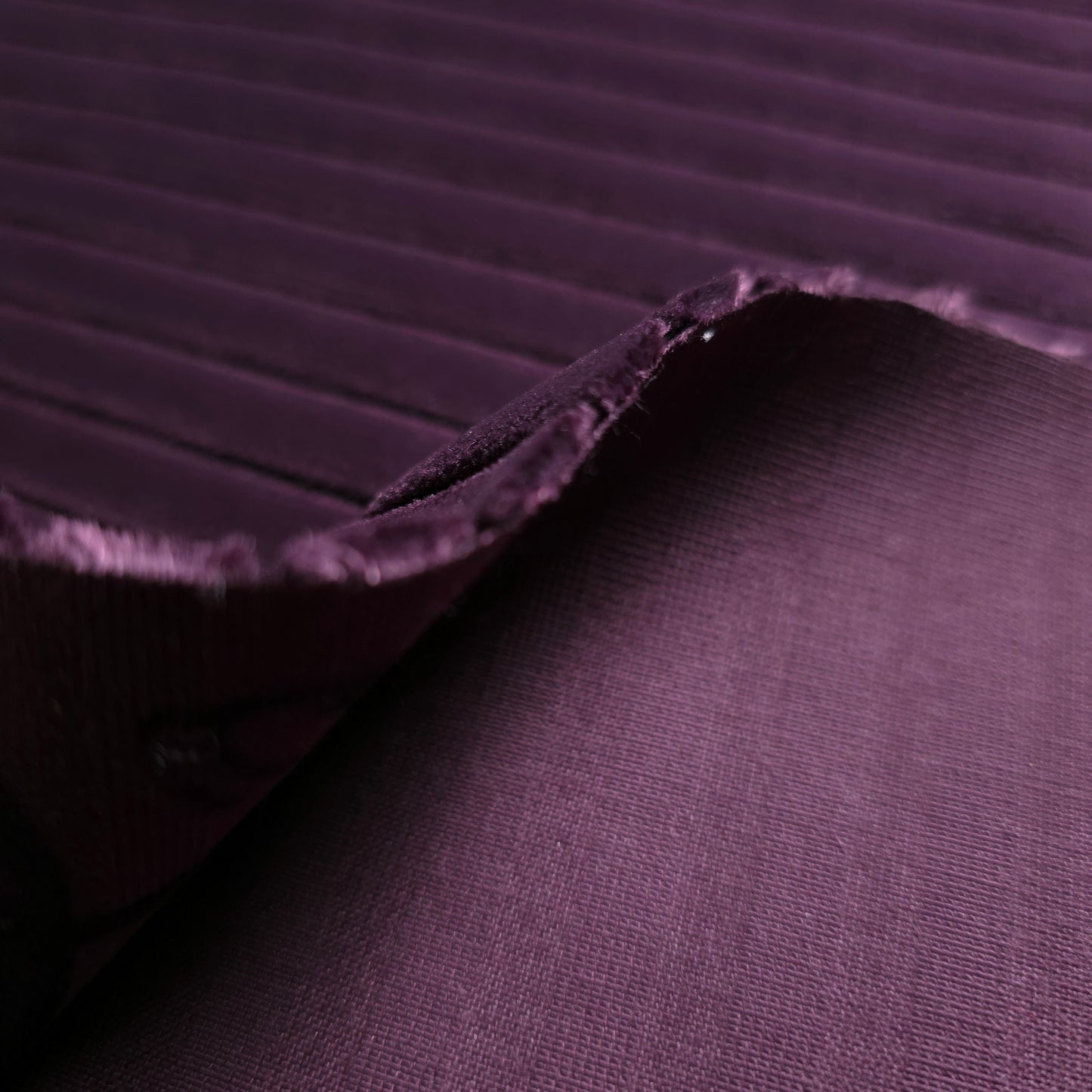 HEAVY STRIPE PURPLE PLUM EMBOSSED VELVET FABRIC