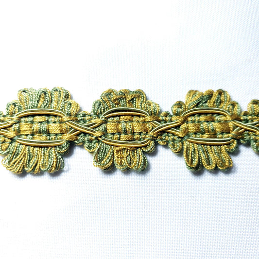 3 YARDS OLIVE GOLD MAYAN TRIM
