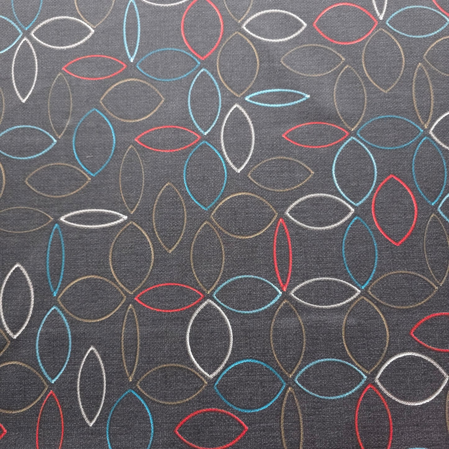 MUTED BROWN GRAY ABSTRACT PETAL VINYL FABRIC