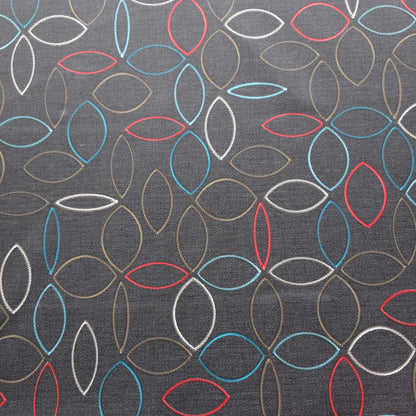MUTED BROWN GRAY ABSTRACT PETAL VINYL FABRIC