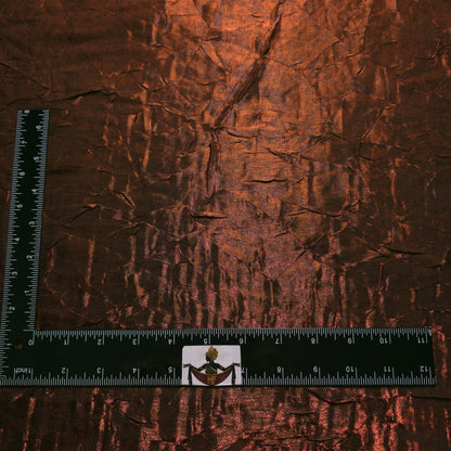 COPPER BLACK CRINKLE SHIMMER SATIN FABRIC