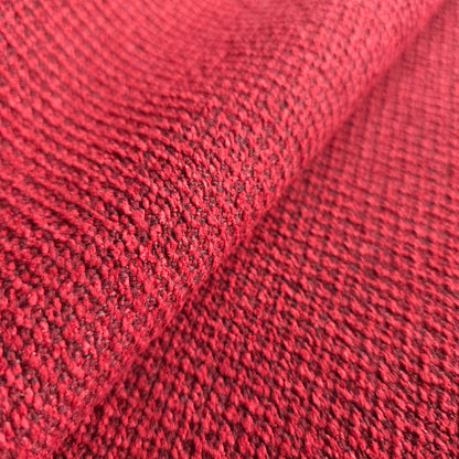 RED LARGE KNIT WEAVE WOVEN TAPESTRY FABRIC