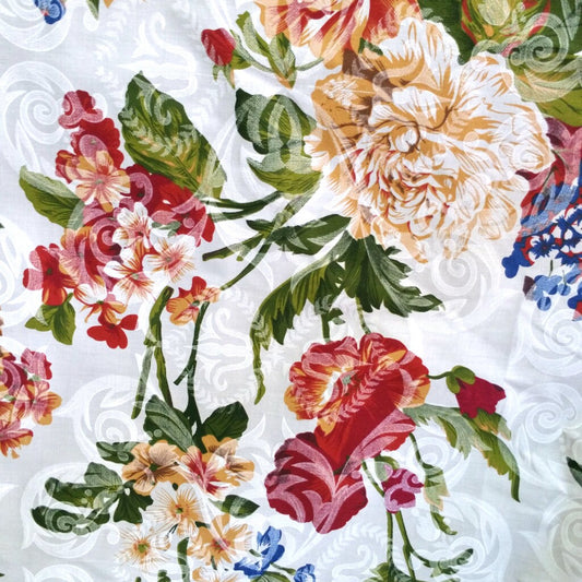 PROVINCIAL FLORALS DAMASK POLYCOTTON