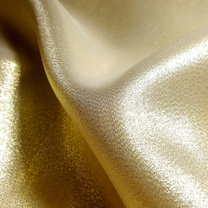 GOLD WHITE CRYSTAL SHIMMER LAME FABRIC