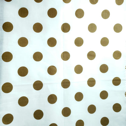 ONE INCH POLKA DOT BRONZE GOLD ON WHITE