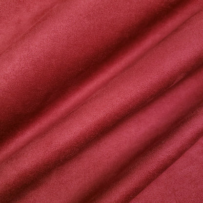 BRUSHED SUEDE UPHOLSTERY FABRIC DARK RED