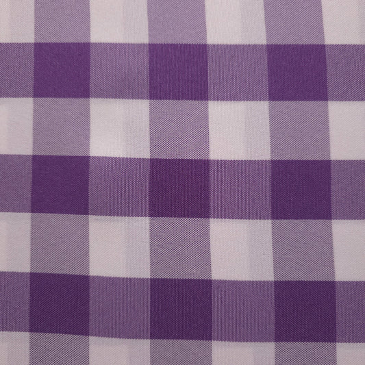 PLUM PURPLE GINGHAM POPLIN FABRIC