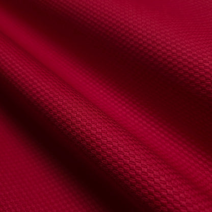 SOLID RED COTTON PIQUE DRAPERY FABRIC