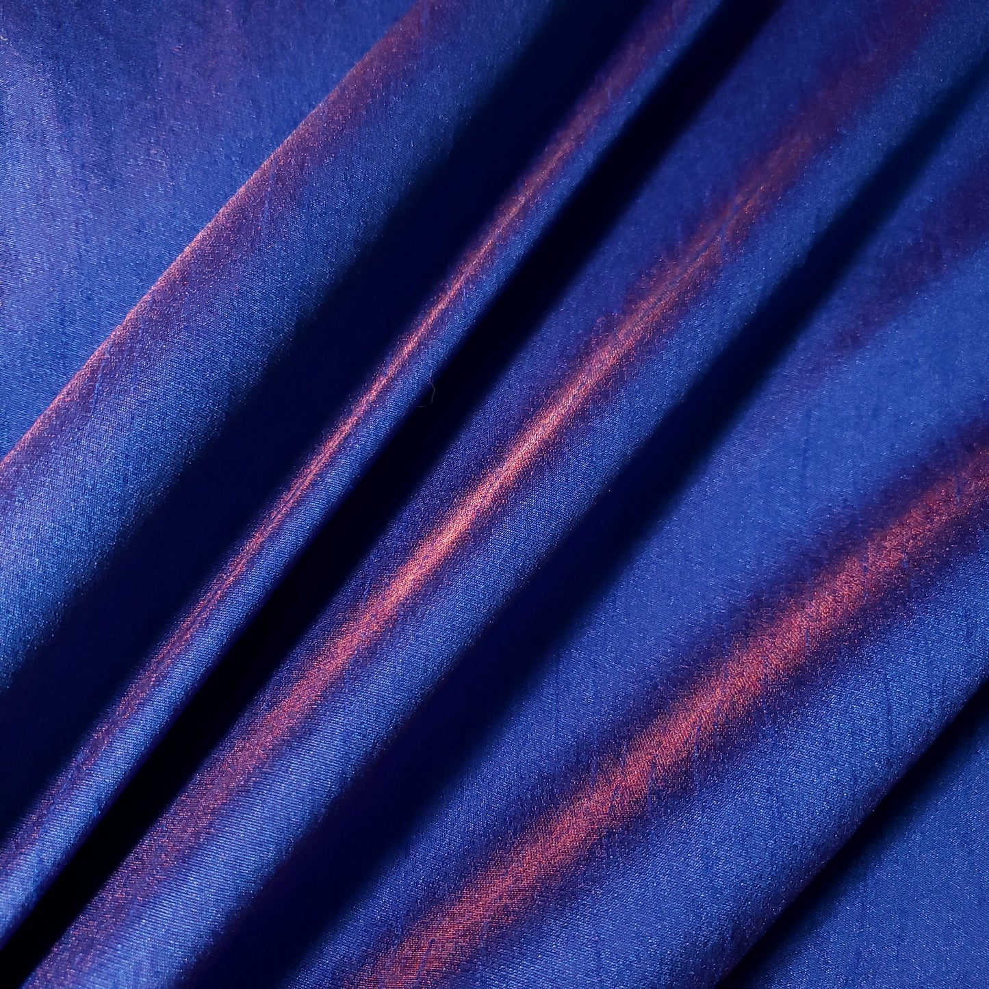 SHIMMER SHANTUNG RED BLUE ORCHID