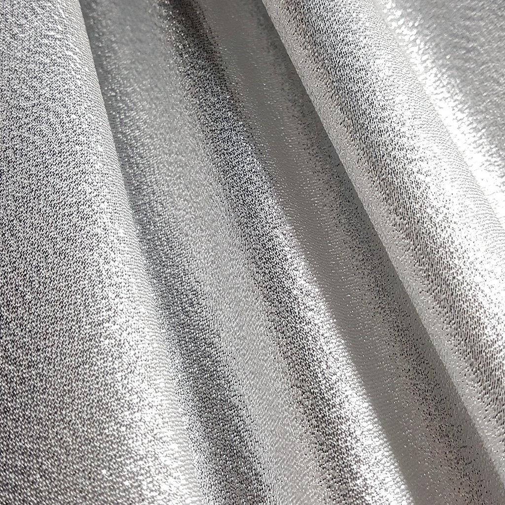 SILVER WHITE CRYSTAL SHIMMER LAME FABRIC