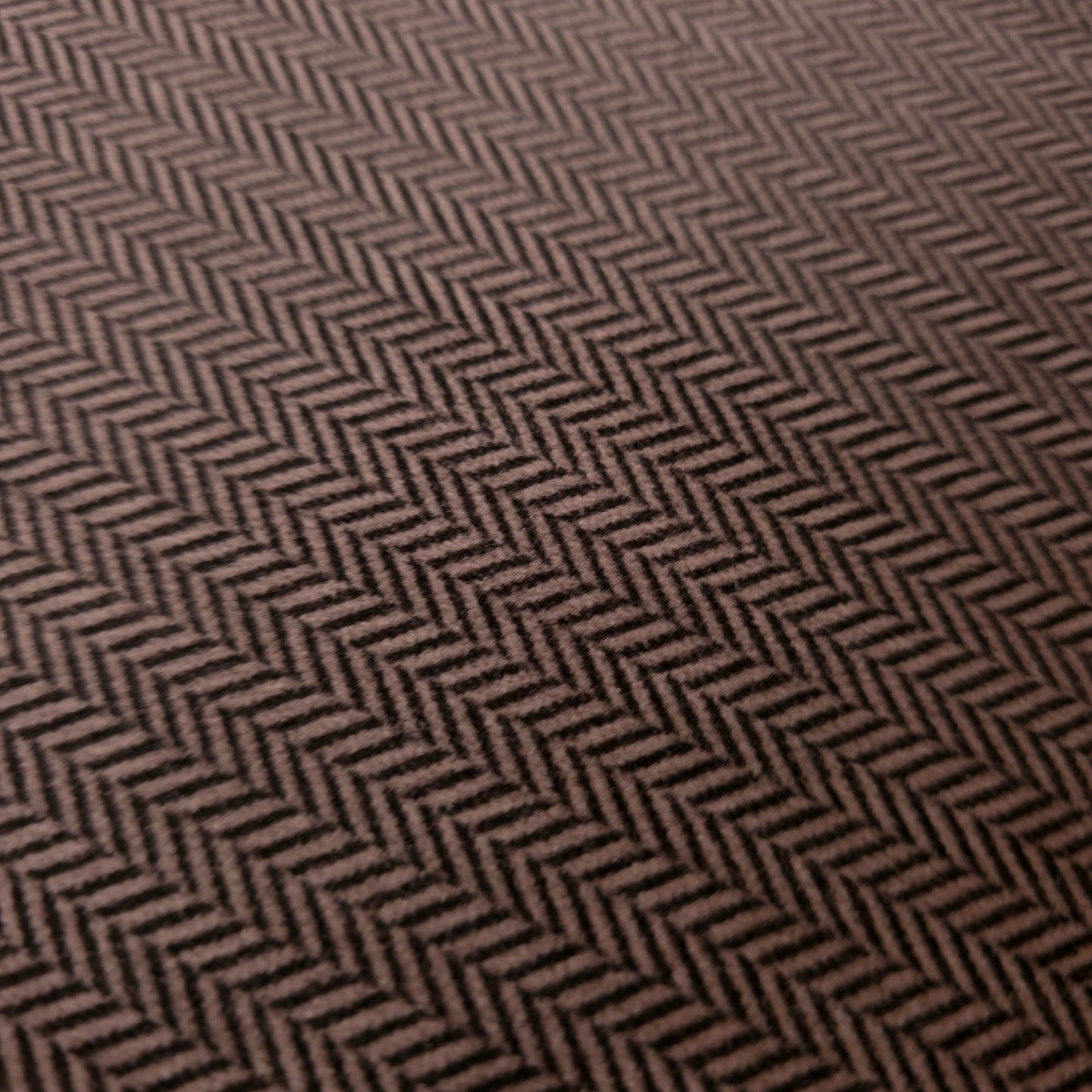 BROWN TAN HERRINGBONE JACQUARD VELOUR FABRIC