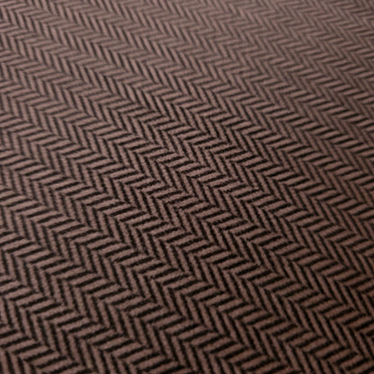 BROWN TAN HERRINGBONE JACQUARD VELOUR FABRIC
