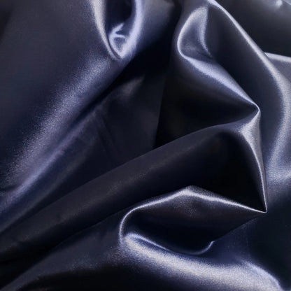 Heavy Midnight Navy Blue Bridal Duchess Satin Fabric 58" By The Yard Poly Satin
