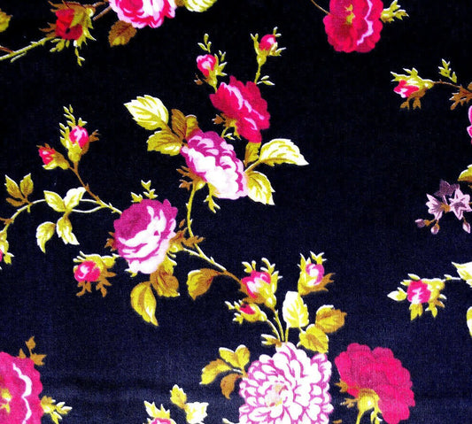 CASTILLE ROSES PRINT RED ON BLACK