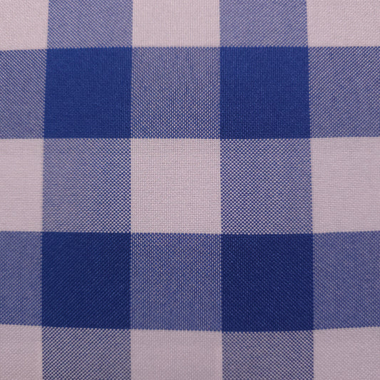 ROYAL BLUE GINGHAM POPLIN FABRIC