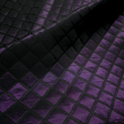 ROYAL PURPLE PLUM QUILTED TAFFETA BROCADE FABRIC