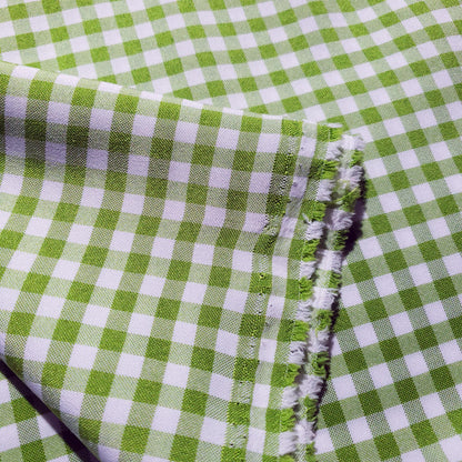 POLY POPLIN GREEN LIME SMALL GINGHAM