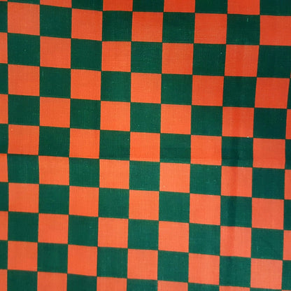 CHESSBOARD POLYCOTTON PRINT RED BLACK