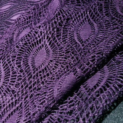 FAUX CROCHET BOHEMIAN EYE LACE PLUM PURPLE
