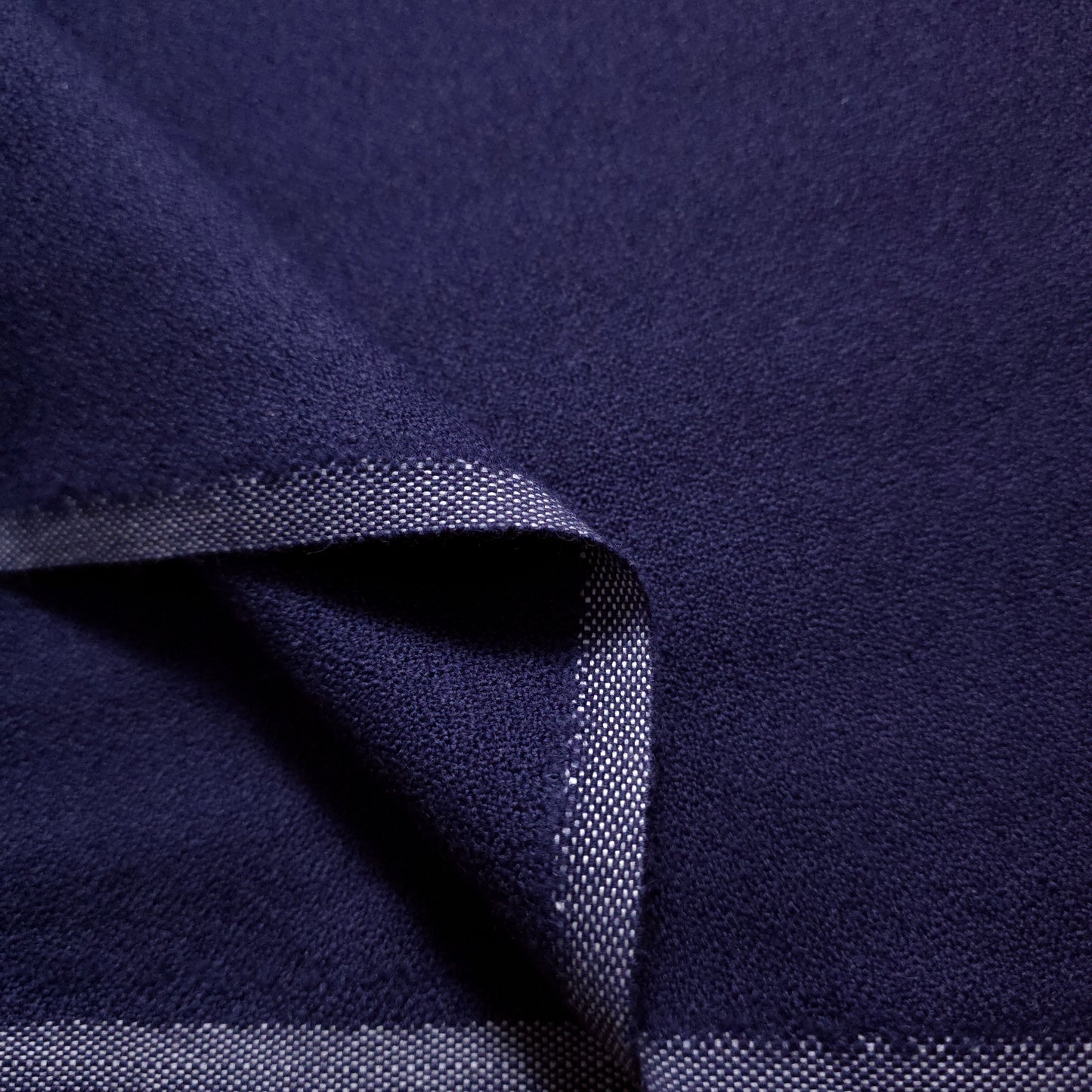 DOUBLE SIDED NAVY BLUE CREPE RUSTIC UPHOLSTERY FABRIC