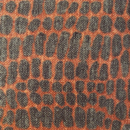 Orange Gray Upholstery Fabric | Textured Animal Print | 54" By The Yard