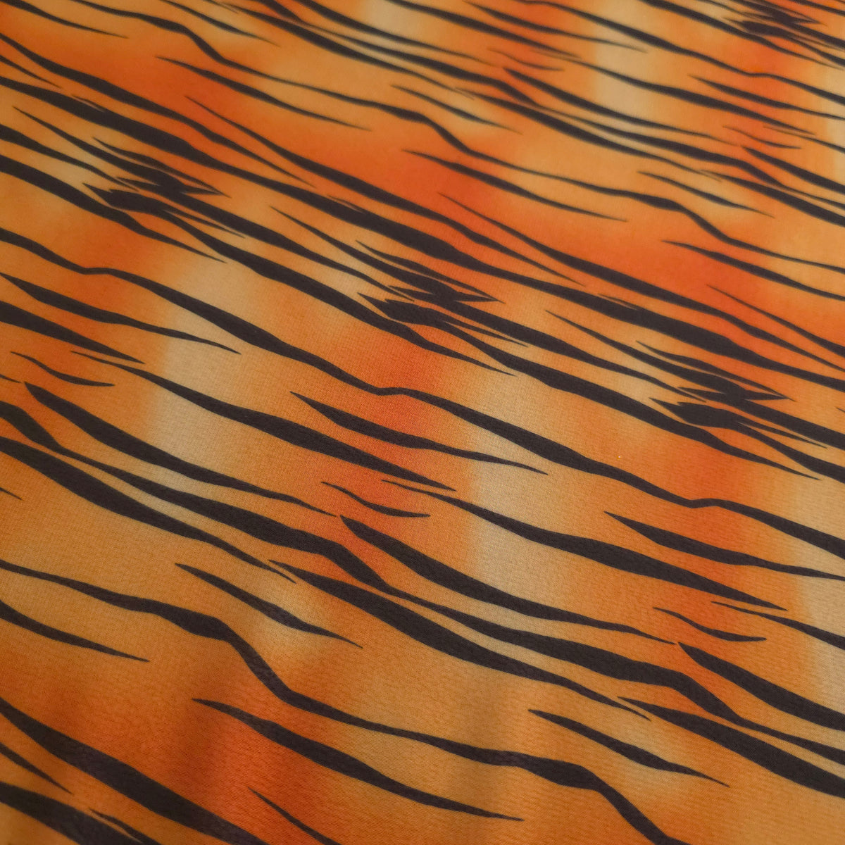 ORANGE BROWN TIGER PRINT CHIFFON
