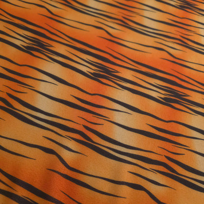 ORANGE BROWN TIGER PRINT CHIFFON