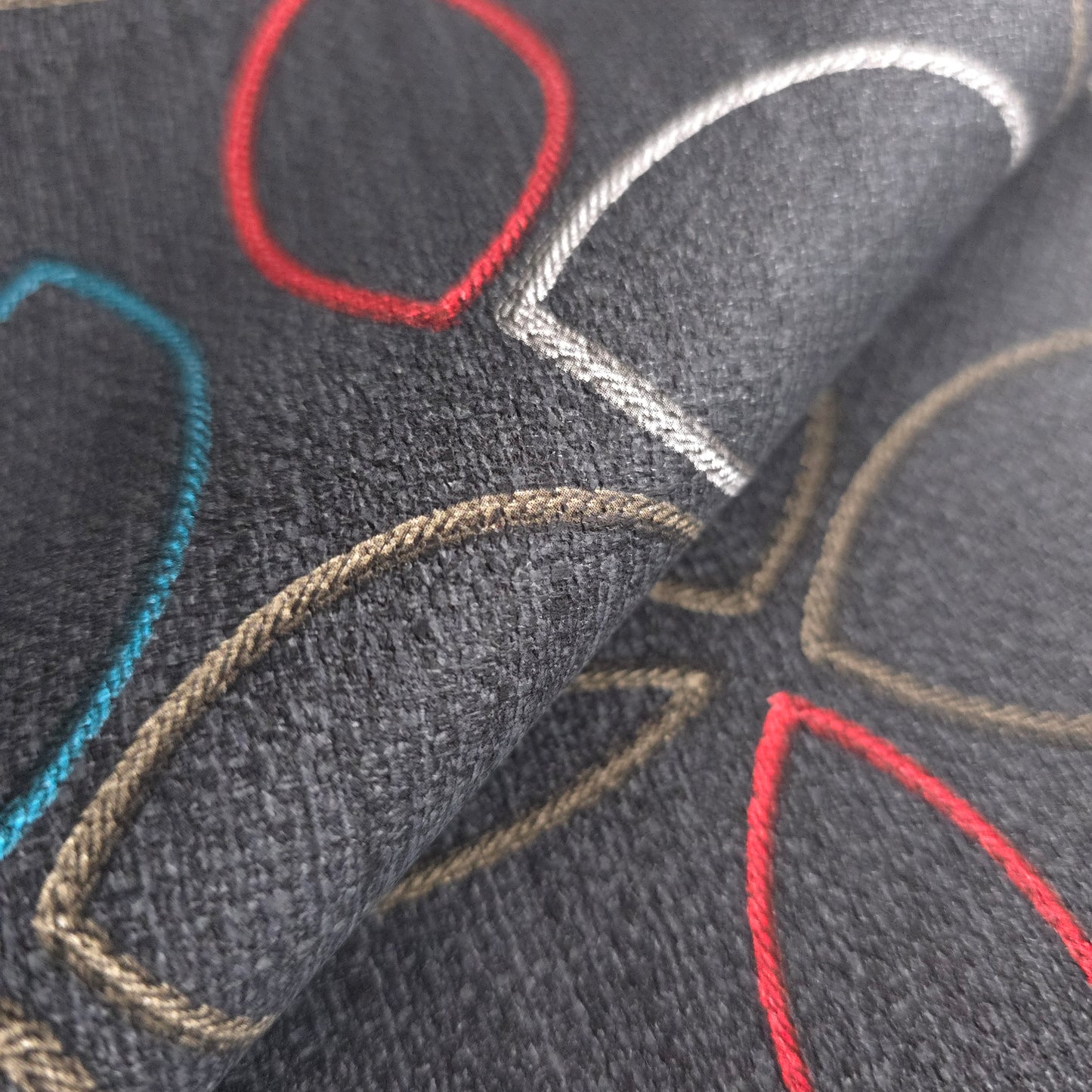 MUTED BROWN GRAY ABSTRACT PETAL VINYL FABRIC