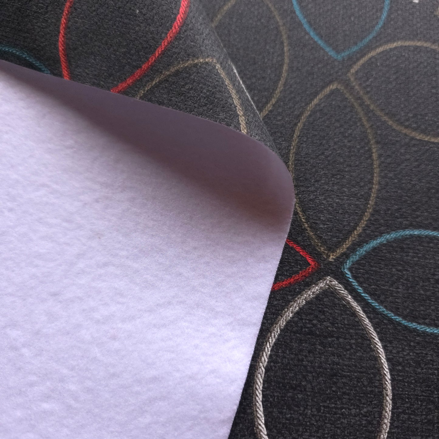 MUTED BROWN GRAY ABSTRACT PETAL VINYL FABRIC