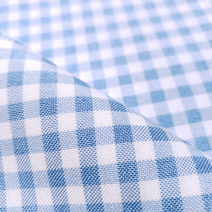 POLY POPLIN BLUE SKY SMALL GINGHAM