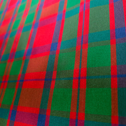 RED GREEN NAVY CLASSIC TARTAN PLAID TISSUE TAFFETA FABRIC
