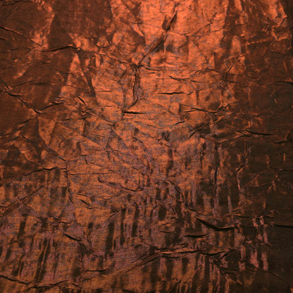 COPPER BLACK CRINKLE SHIMMER SATIN FABRIC