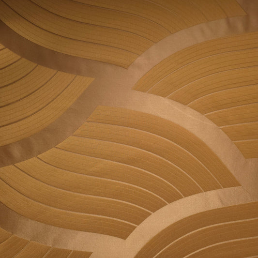 ART DECO WAVE GOLD EMBOSSED UPHOLSTERY FABRIC