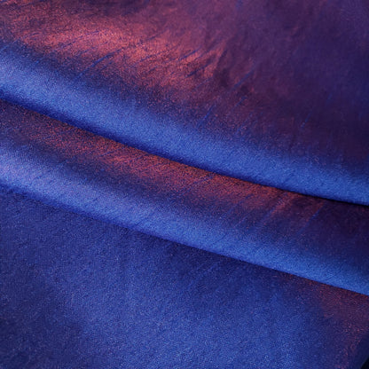 SHIMMER SHANTUNG RED BLUE ORCHID