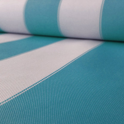 AWNING STRIPE OUTDOOR NYLON CANVAS TURQUOISE
