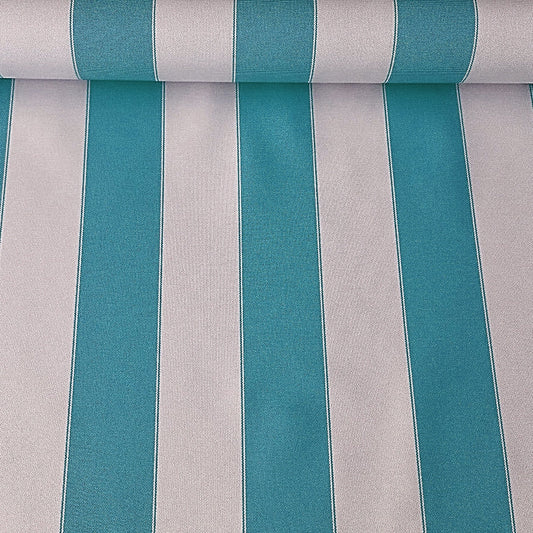 AWNING STRIPE OUTDOOR NYLON CANVAS TURQUOISE
