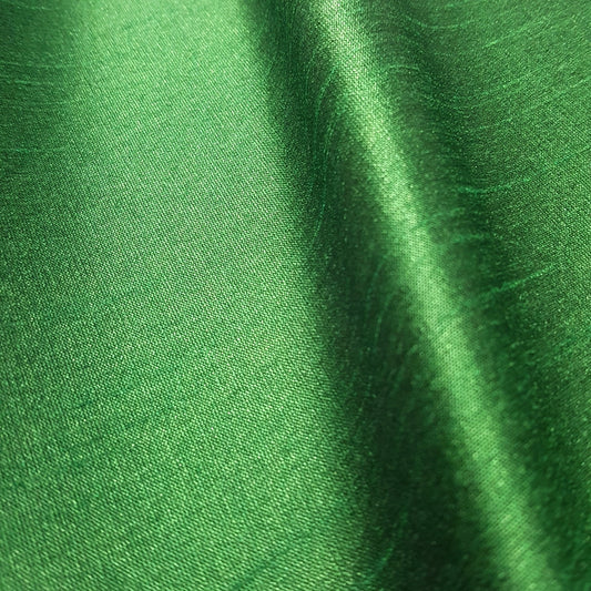 GREEN EMERALD FAUX SILK DUPIONI