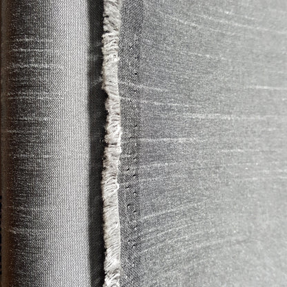 GRAY STEEL FAUX SILK DUPIONI