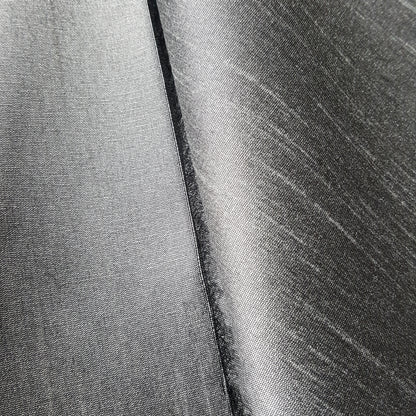 GRAY STEEL FAUX SILK DUPIONI