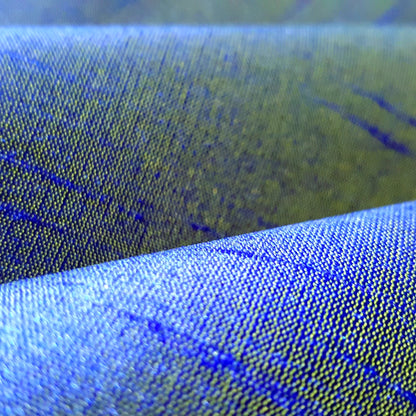 BLUE ROYAL YELLOW FAUX SILK DUPIONI