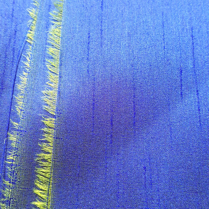 BLUE ROYAL YELLOW FAUX SILK DUPIONI