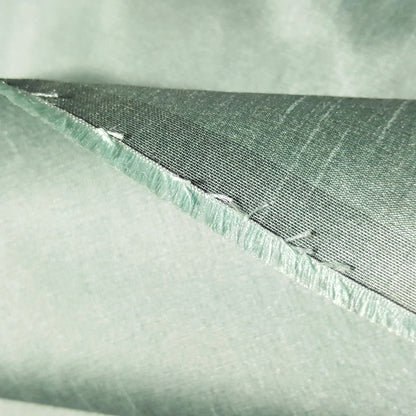 GREEN OCEAN MINT SILVER FAUX SILK DUPIONI 58"