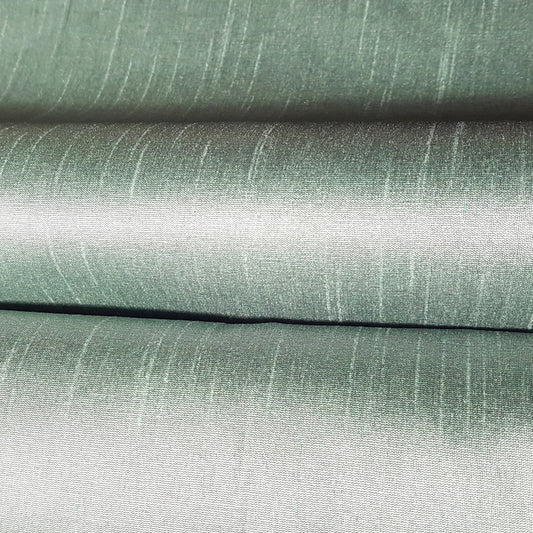 GREEN OCEAN MINT SILVER FAUX SILK DUPIONI 58"