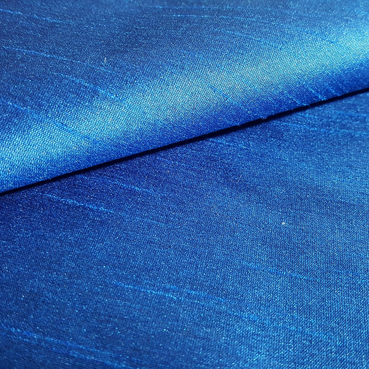 BLUE COBALT SAPPHIRE FAUX SILK DUPIONI